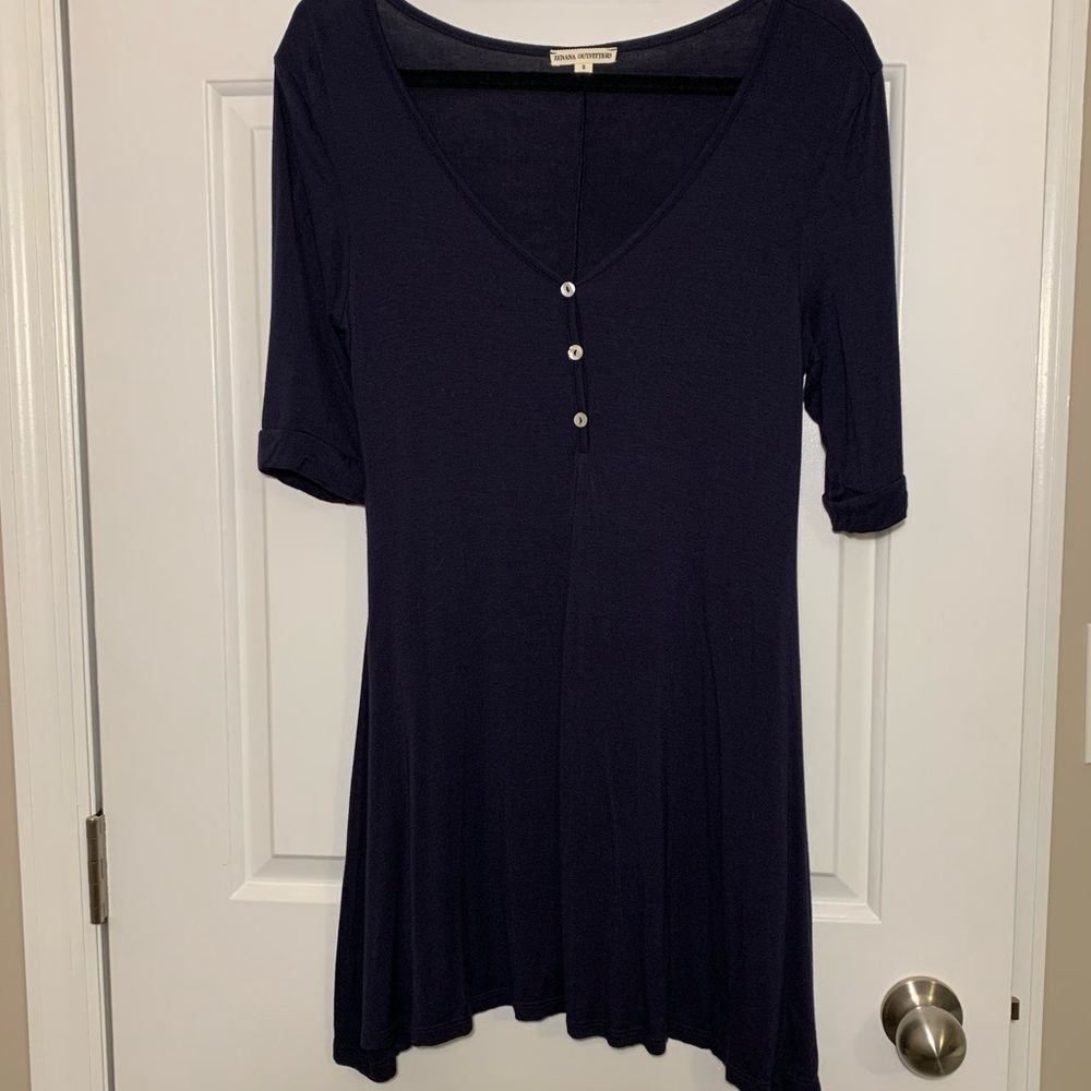 Navy blue dress with sleeves